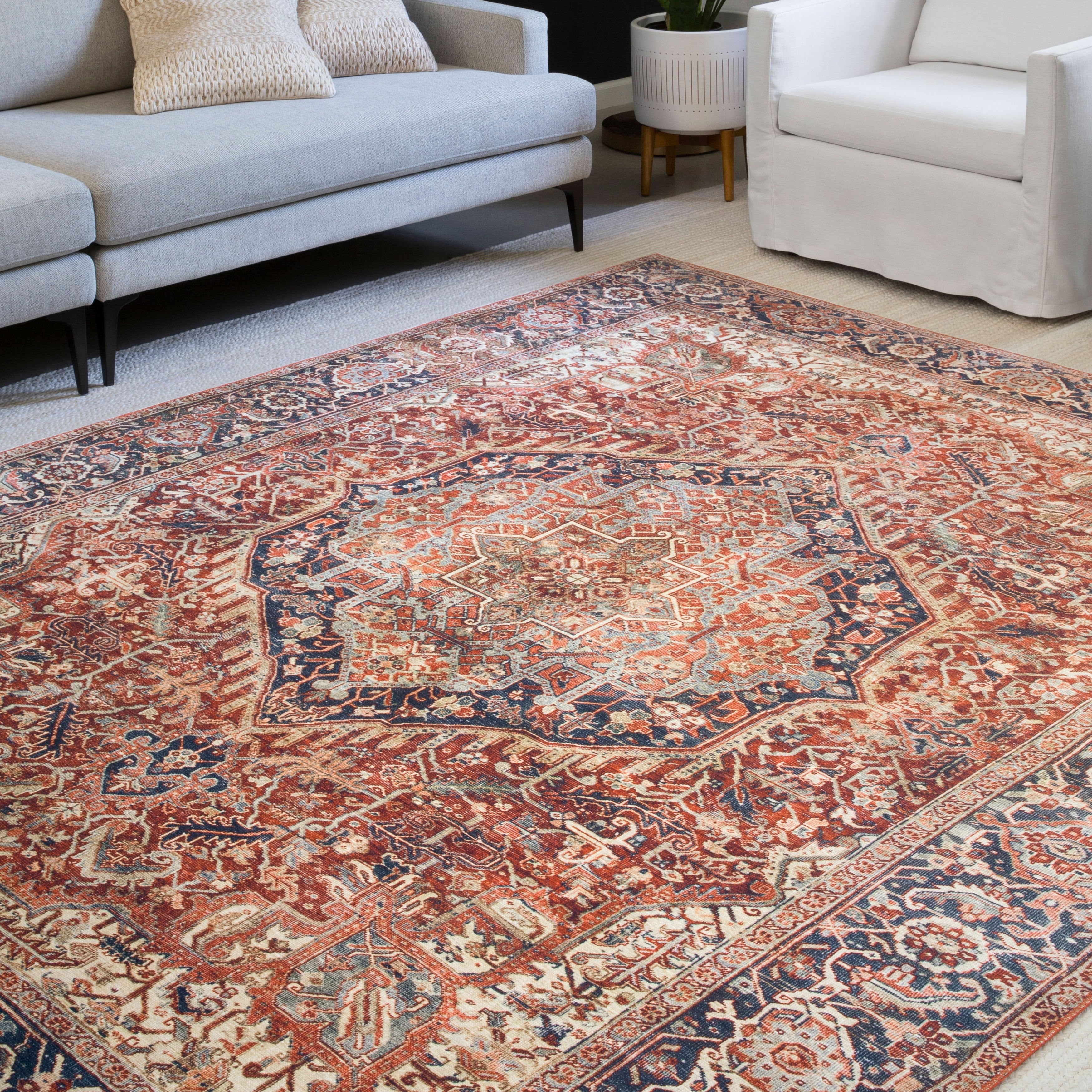 Alexander Home Isabelle Traditional Vintage Border Area Rug