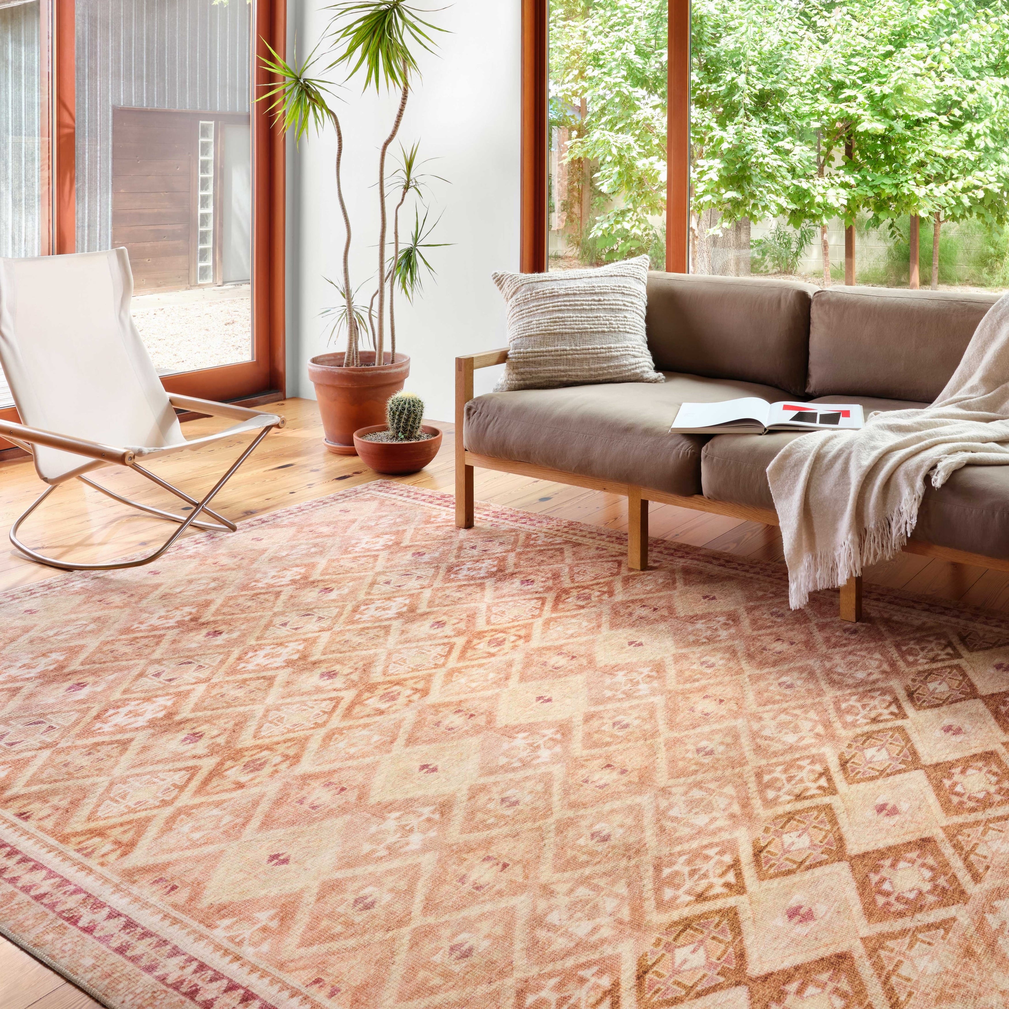 Alexander Home Isabelle Vintage Boho Diamond Area Rug