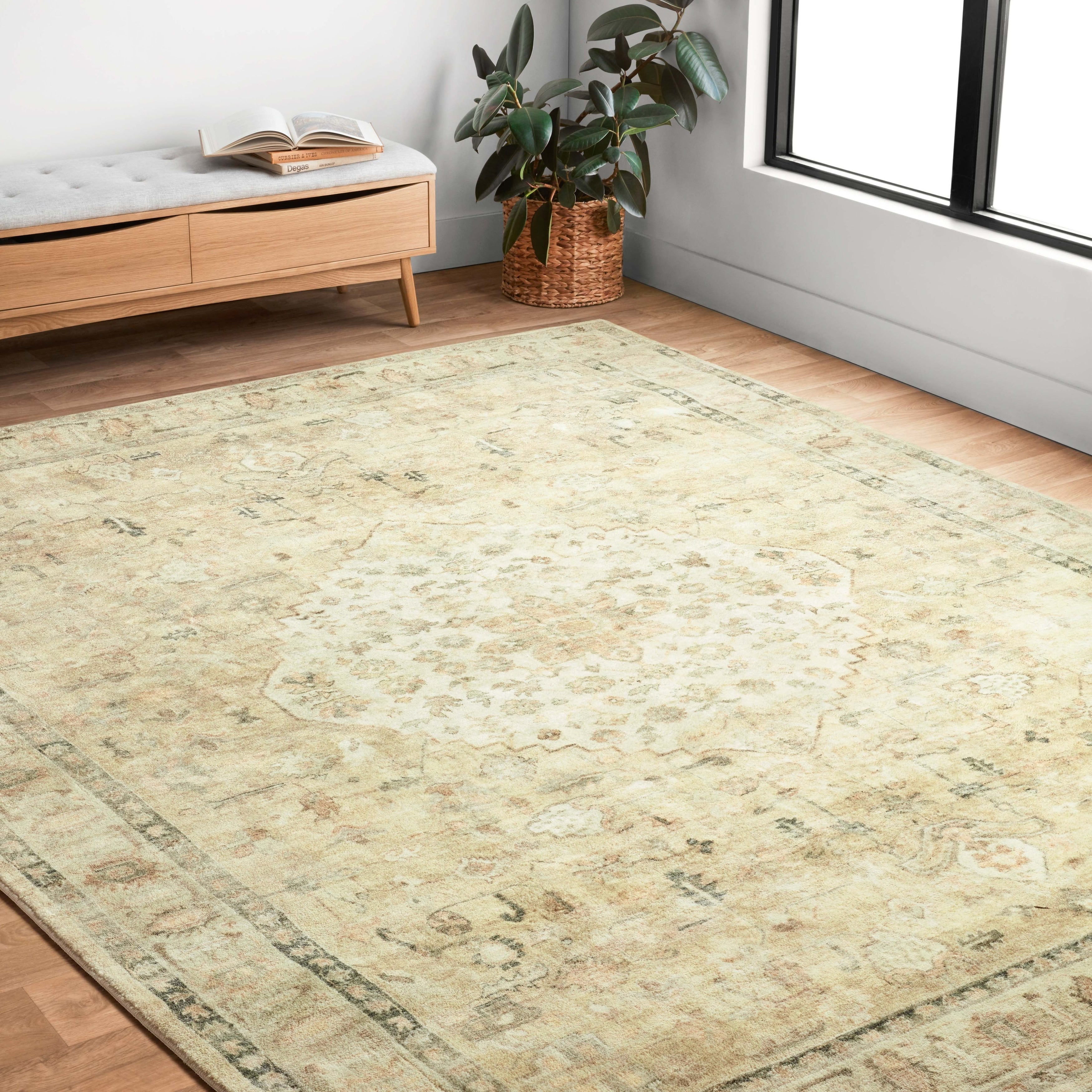Alexander Home Juliet Ultra Soft Distressed Persian Medallion Rug