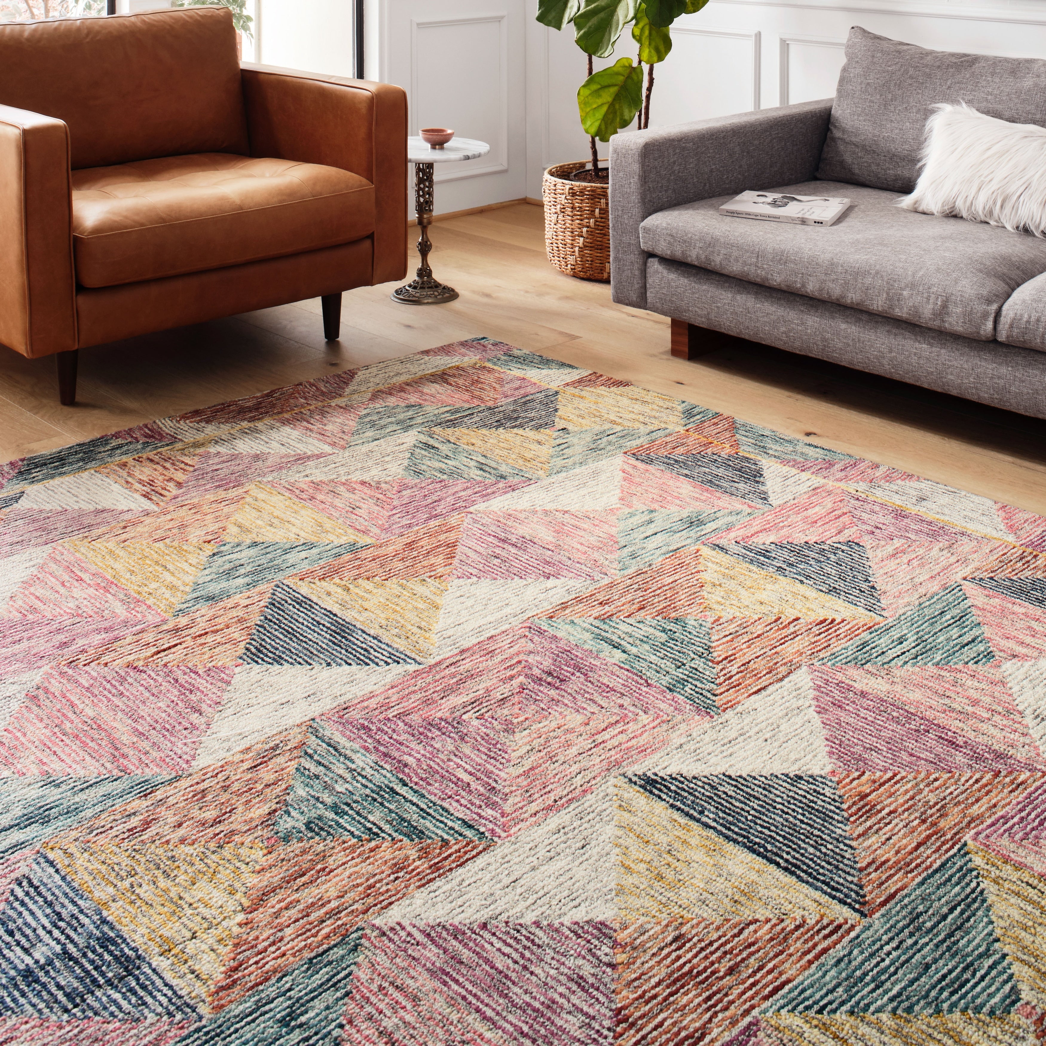 Alexander Home Kaleidoscope Geometric Hand Hooked Wool Rug