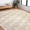 Alexander Home Kanarra Hand Tufted Triangle Maze Farmhouse Natural Wool Rug