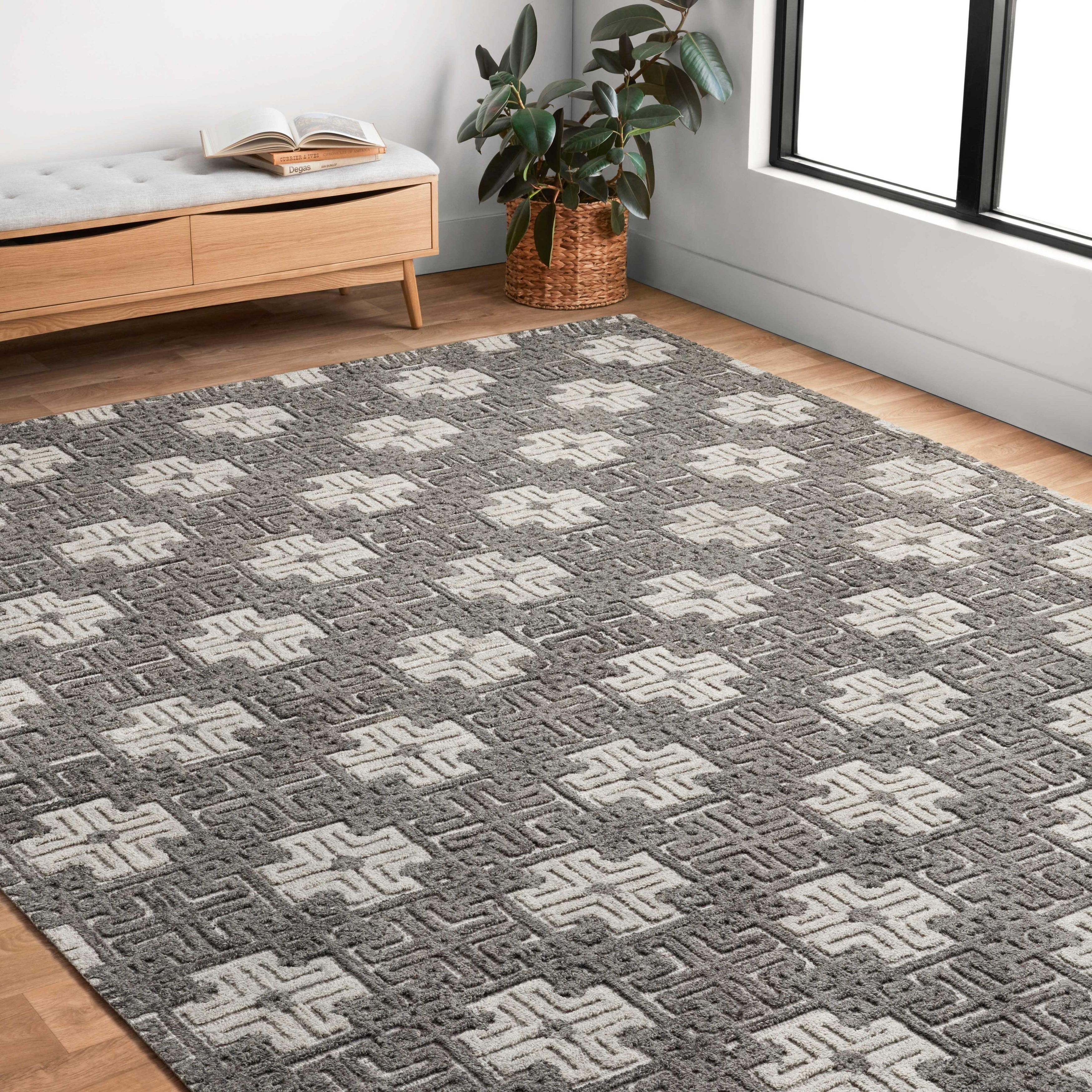 Alexander Home Kanarra Hand Tufted Modern Farmhouse Natural Wool Rug