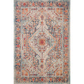 Persian Inspired Blue Rust Vintage Medallion Area Rug 79 X 106