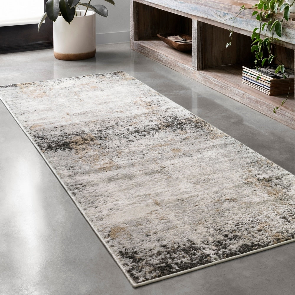 Alexander Home Keara Abstract Tonal Distressed Contemporary Rug