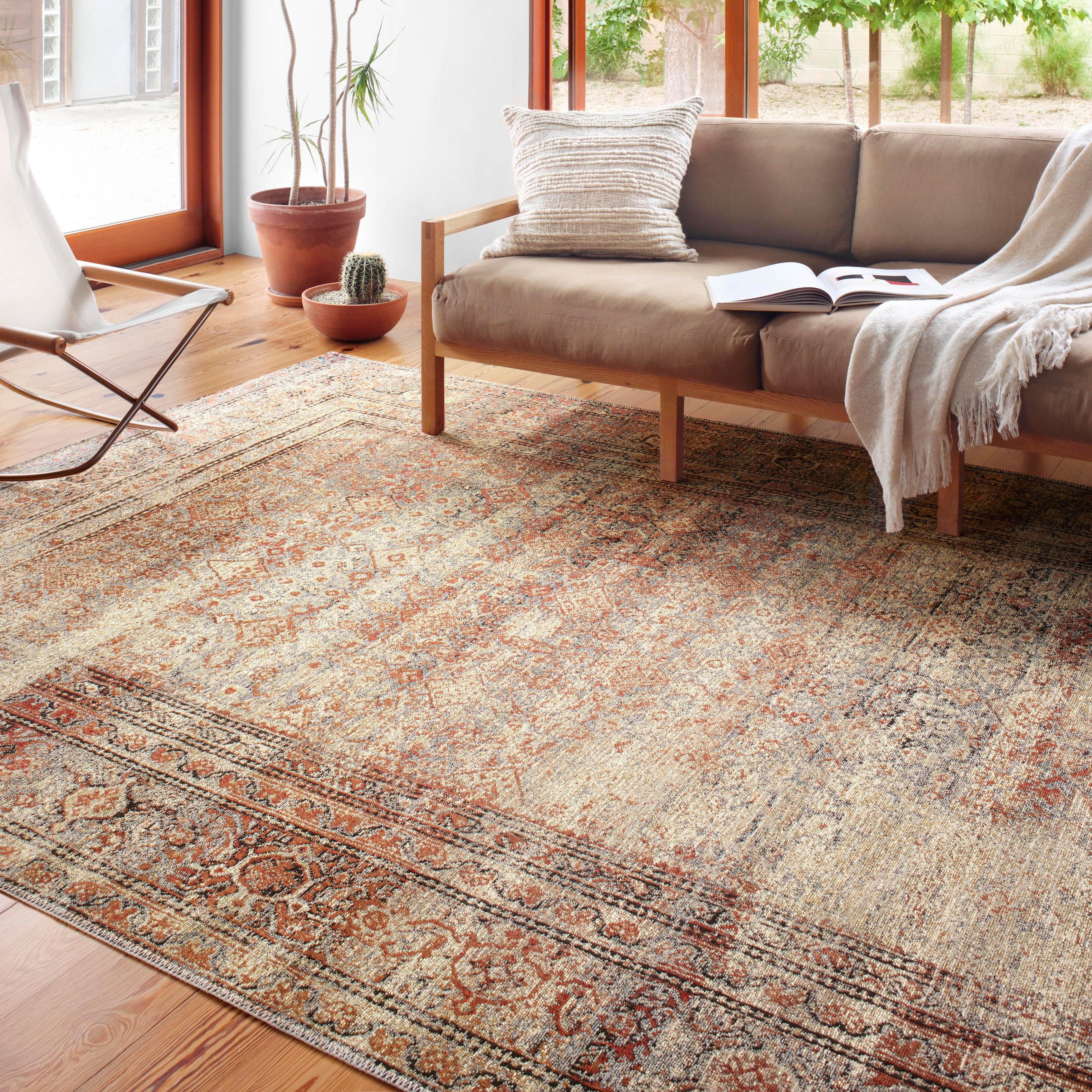 Alexander Home Luciano Distressed Brick Oriental Rug