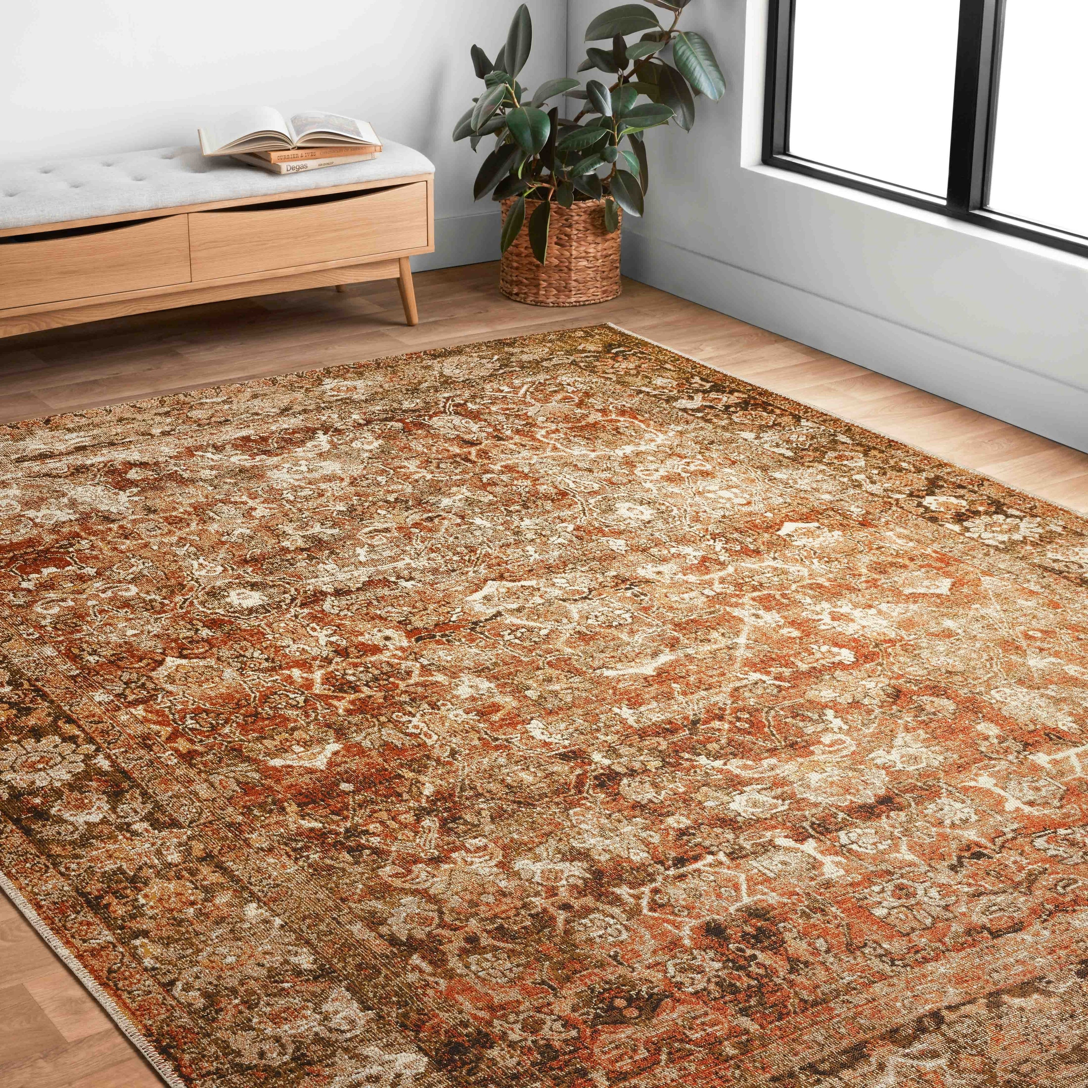 Alexander Home Luciano Tabacco Distressed Oriental Rug