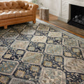 Alexander Home Luxe Antiqued Diamond Motif Distressed Area Rug