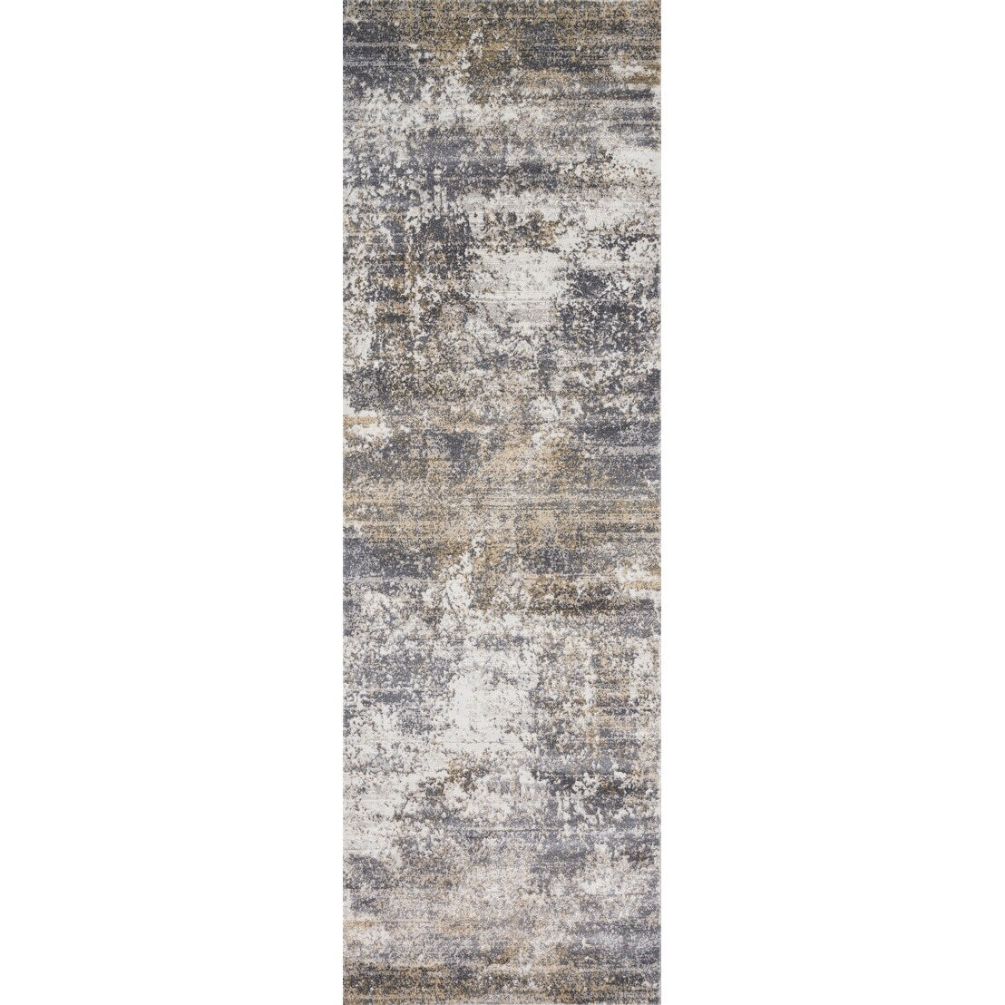 Distressed Abstract Grey Taupe Textured Vintage Rug 67 X 92