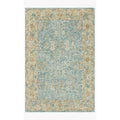 Hand Hooked Traditional Blue Gold Mosaic Wool Rug 79 X 99 79 X 99