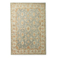 Hand Hooked Traditional Light Blue Rust Mosaic Wool Rug 12 X 15