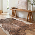 Clayton Walnut Champagne Faux Cowhide Rug 62 X 8