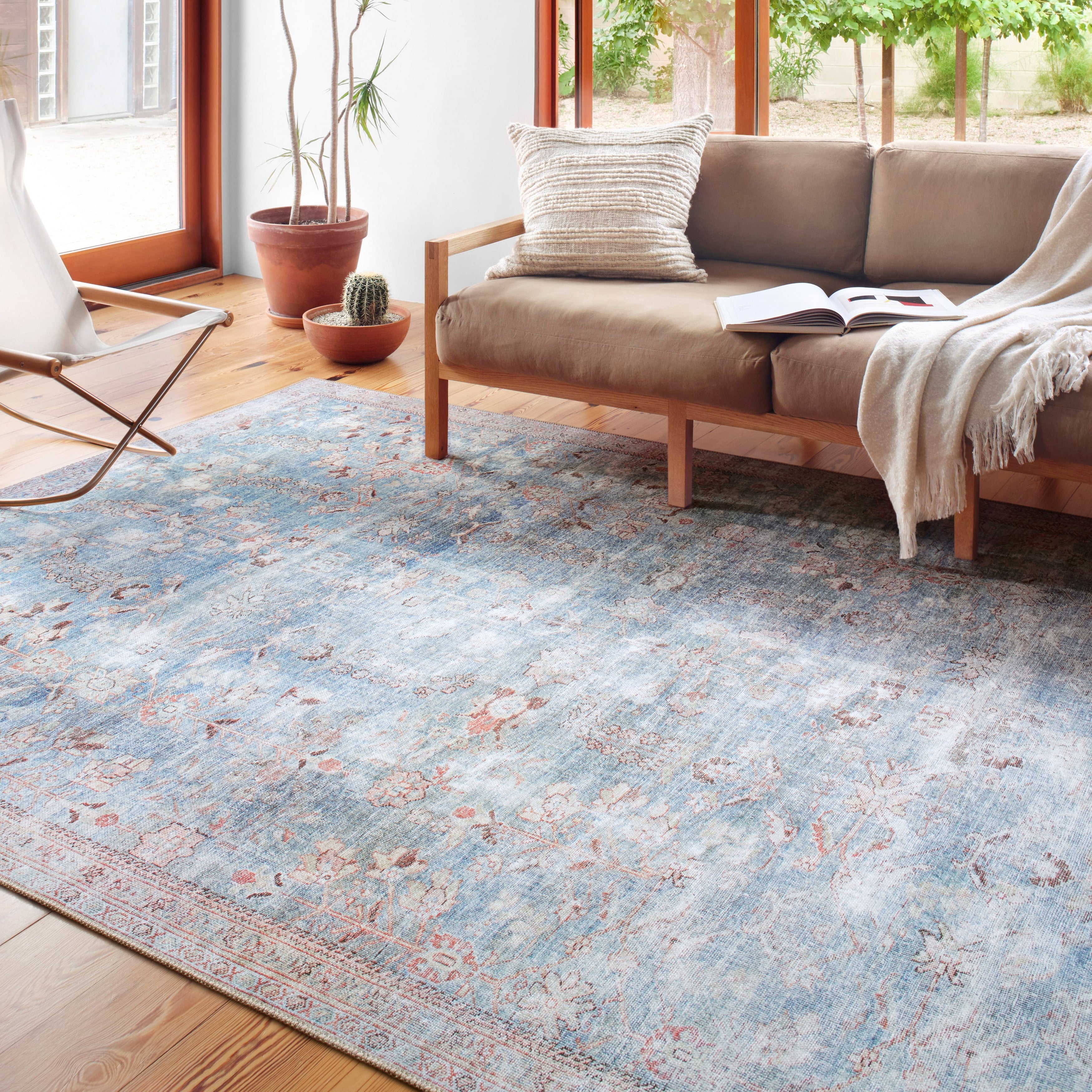 Alexander Home Sophia Printed Shabby Chic Botanical Distressed Area Rug