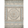 Alexander Home Taupe Blue Wool Hand Hooked Transitional Mosaic Medallion Rug 79 X 99 79 X 99