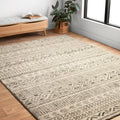 Transitional Stone Grey Moroccan Geometric Rug 77 X 106