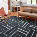Alexander Home Vail Mid Century Modern Geometric Square Area Rug