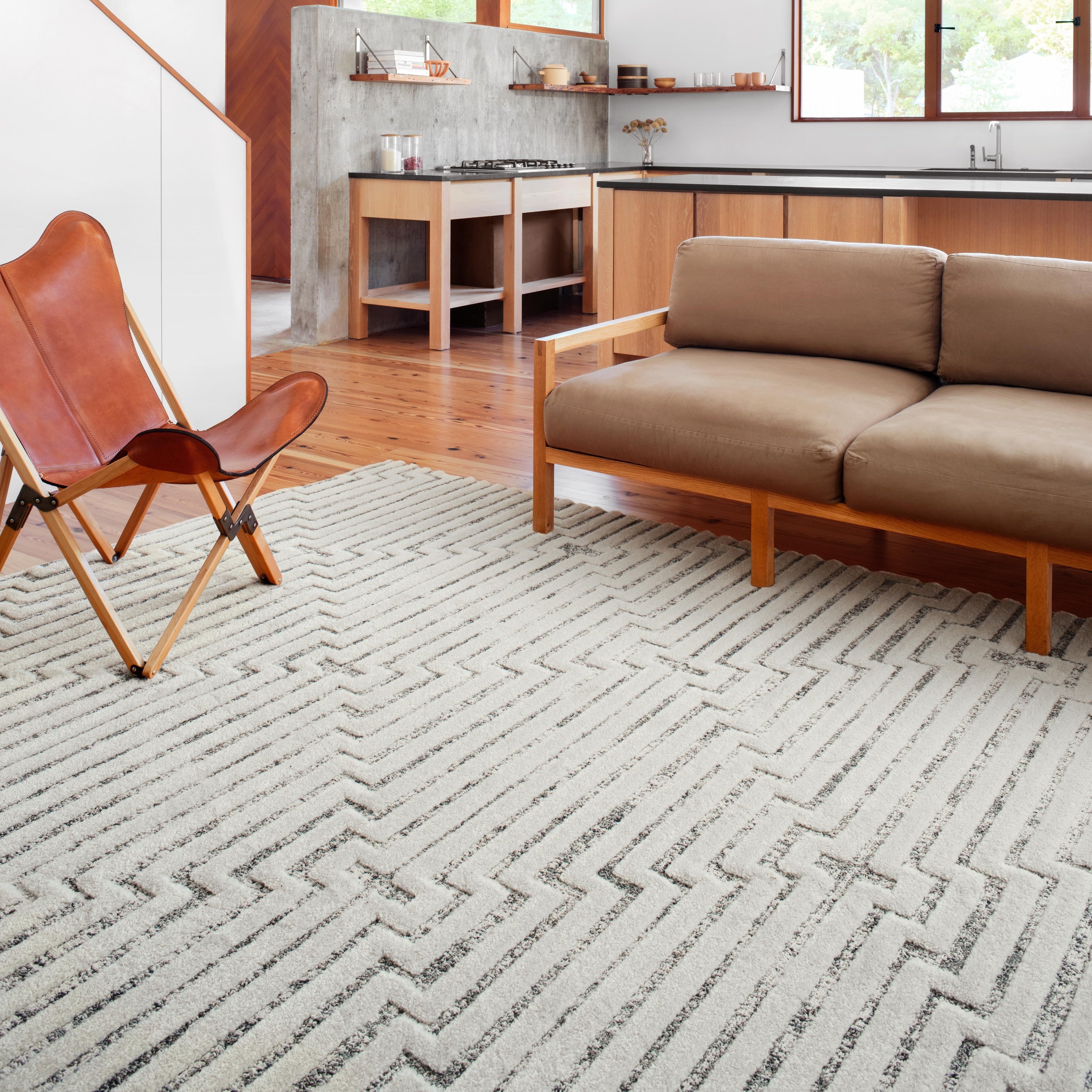 Alexander Home Vail Mid Century Modern Triangle Stripe Area Rug