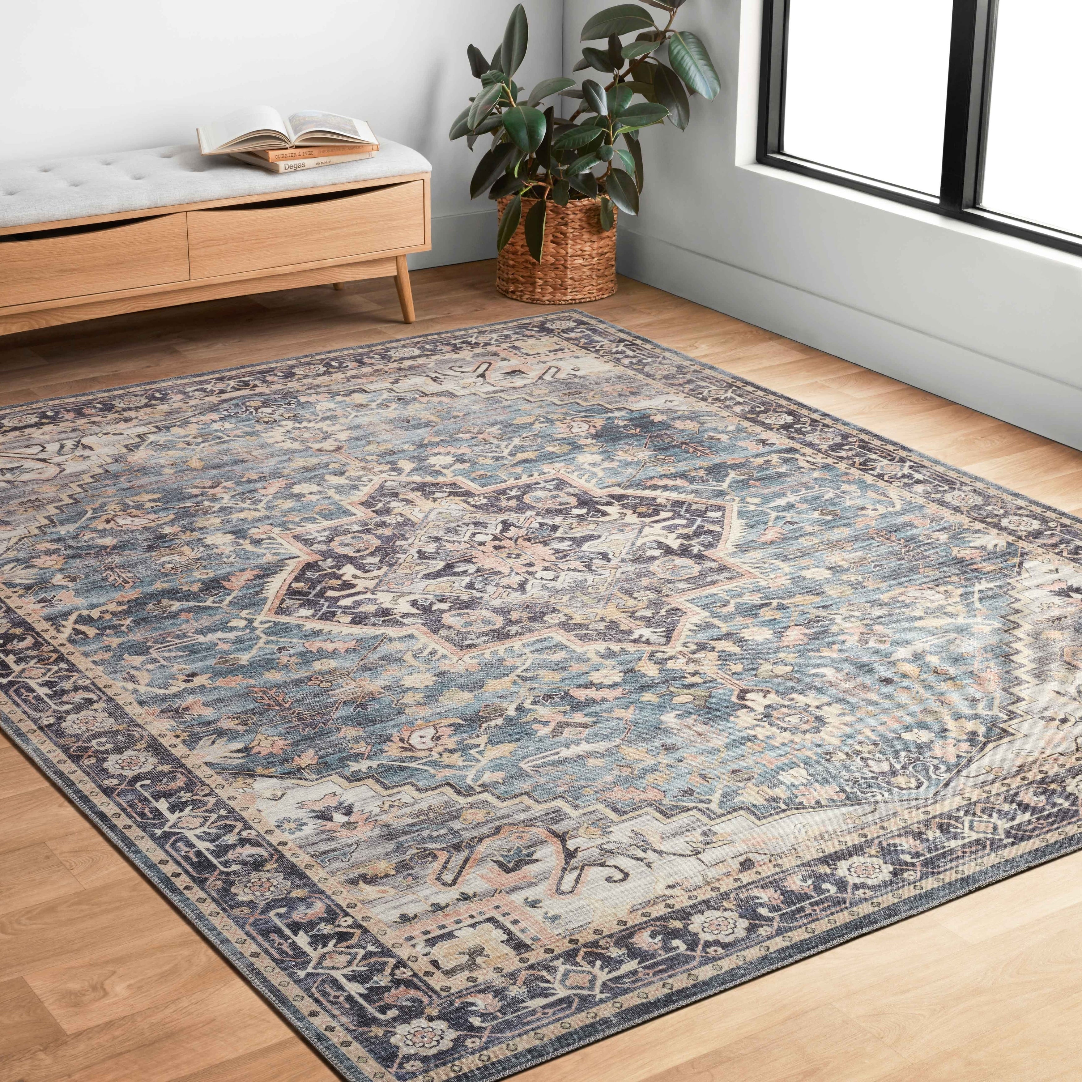 Alexander Home Venetian Medallian Distressed Area Rug
