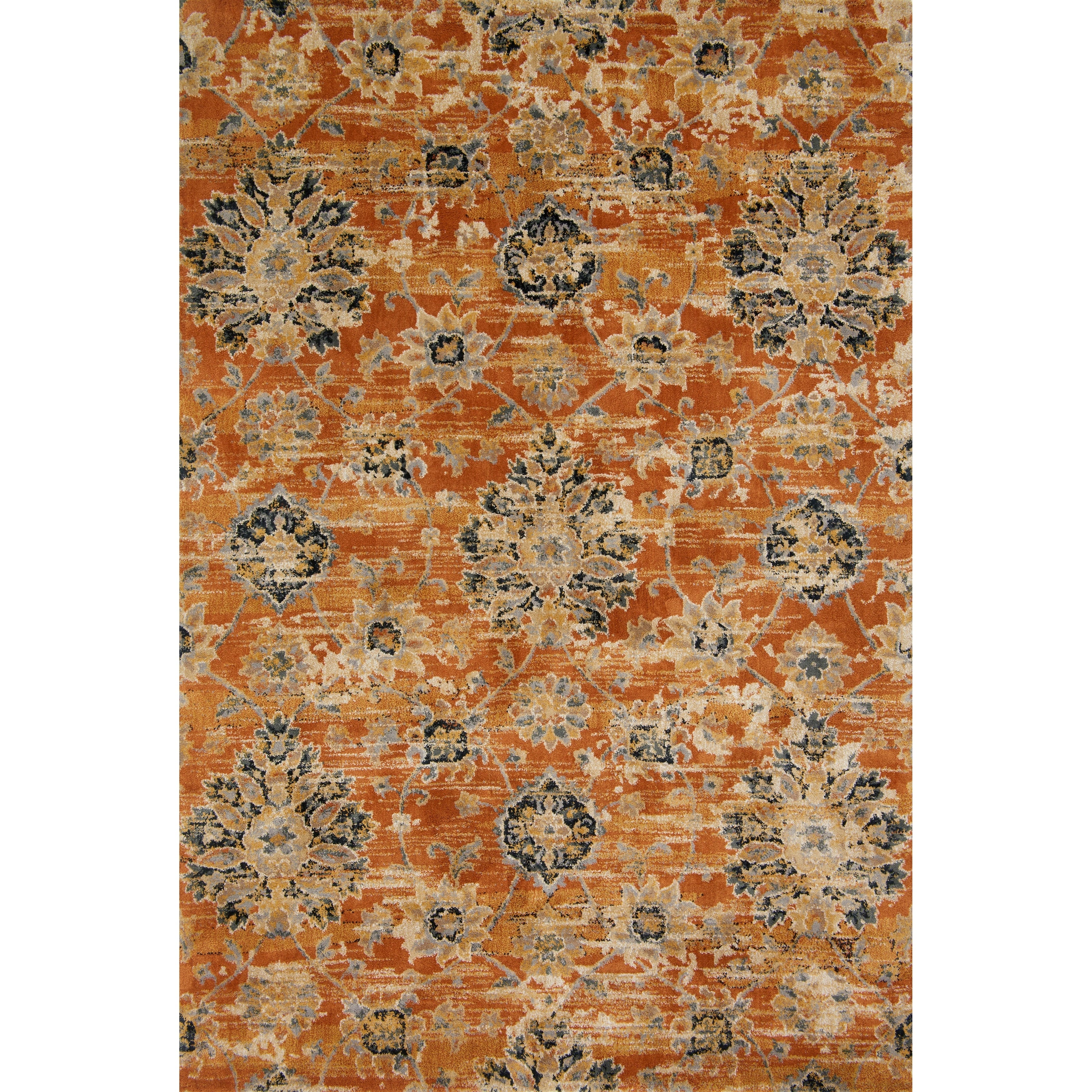 Microfiber Transitional Taupe Floral Damask Rug
