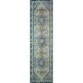 Vintage Bohemian Blue Multi Medallion Distressed Rug 51 X 77