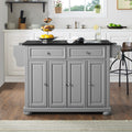 Alexandria Black Granite Top Kitchen Island In Vintage Grey