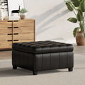 Alexandria Brown Bonded Leather Storage Ottoman By Christopher Knight Home