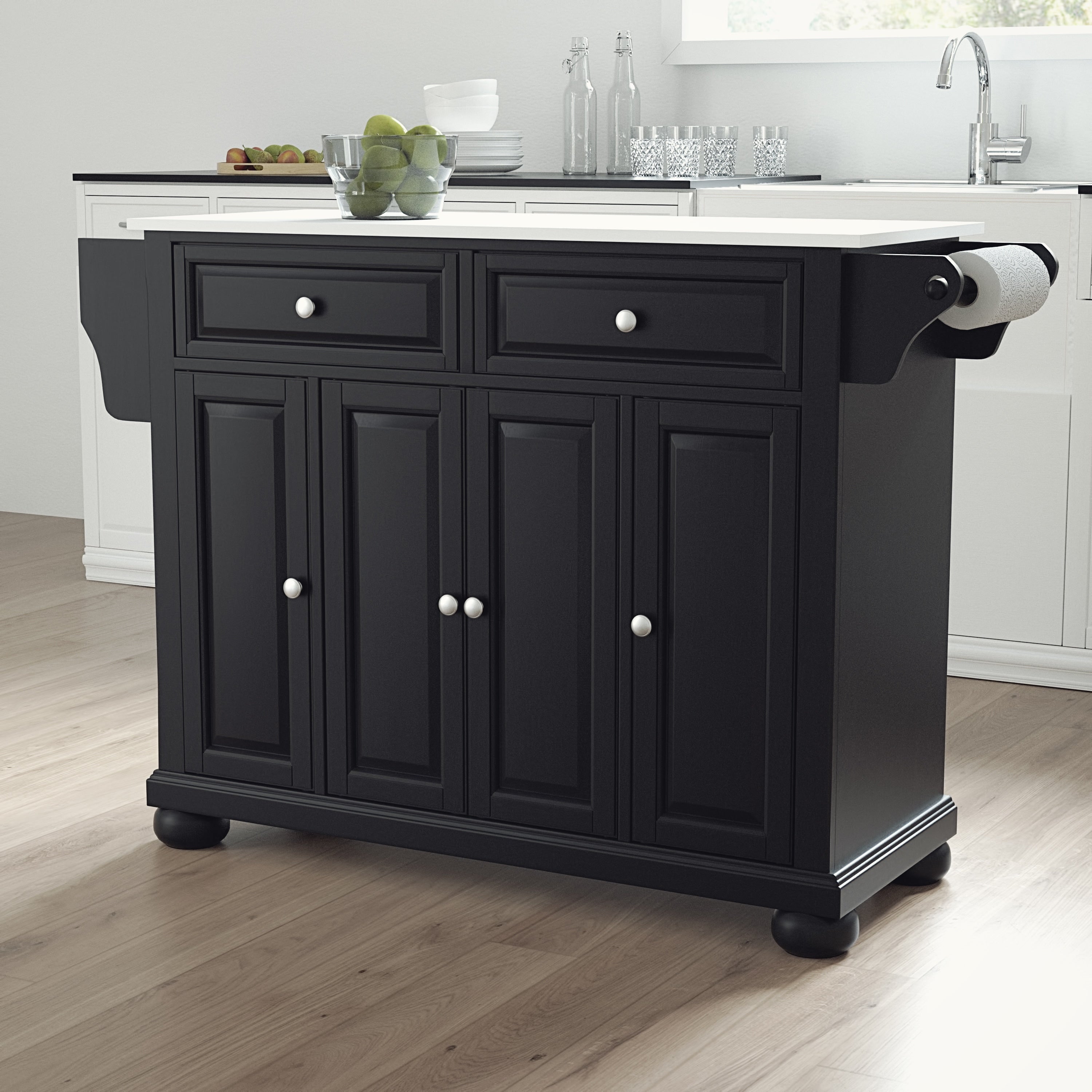 Alexandria Granite Top Full Size Kitchen Island Cart 52 W X 18 D X 34 H