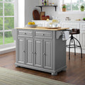 Alexandria Natural Wood Top Kitchen Island In Vintage Grey