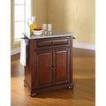 Copper Grove Bell Lake Solid Granite Top Portable Kitchen Island With Vintage Mahogany Finish