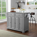 Alexandria Stainless Steel Top Kitchen Island In Vintage Grey