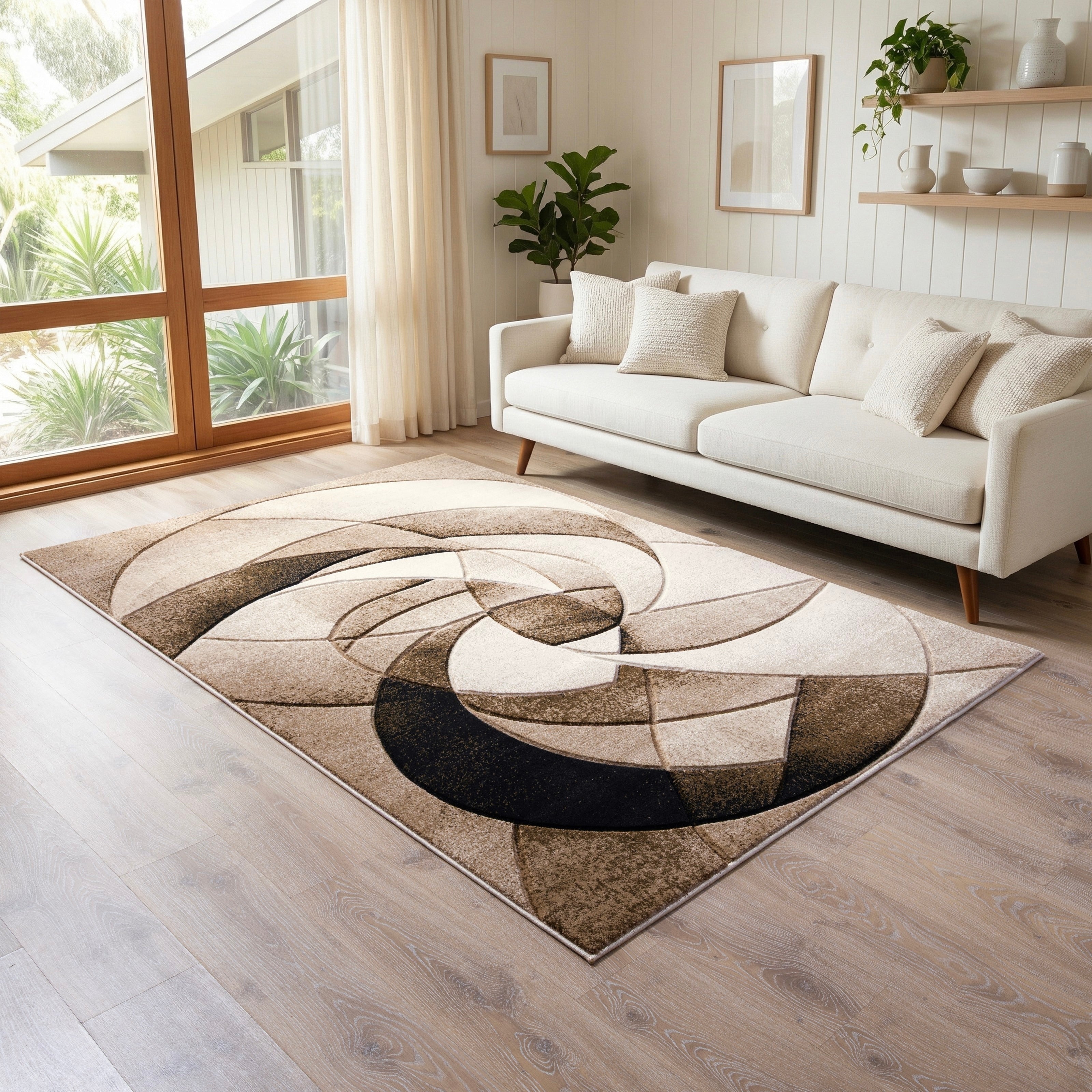 Alexia Collection Abstract Swirl Modern Contemporary Area Rug