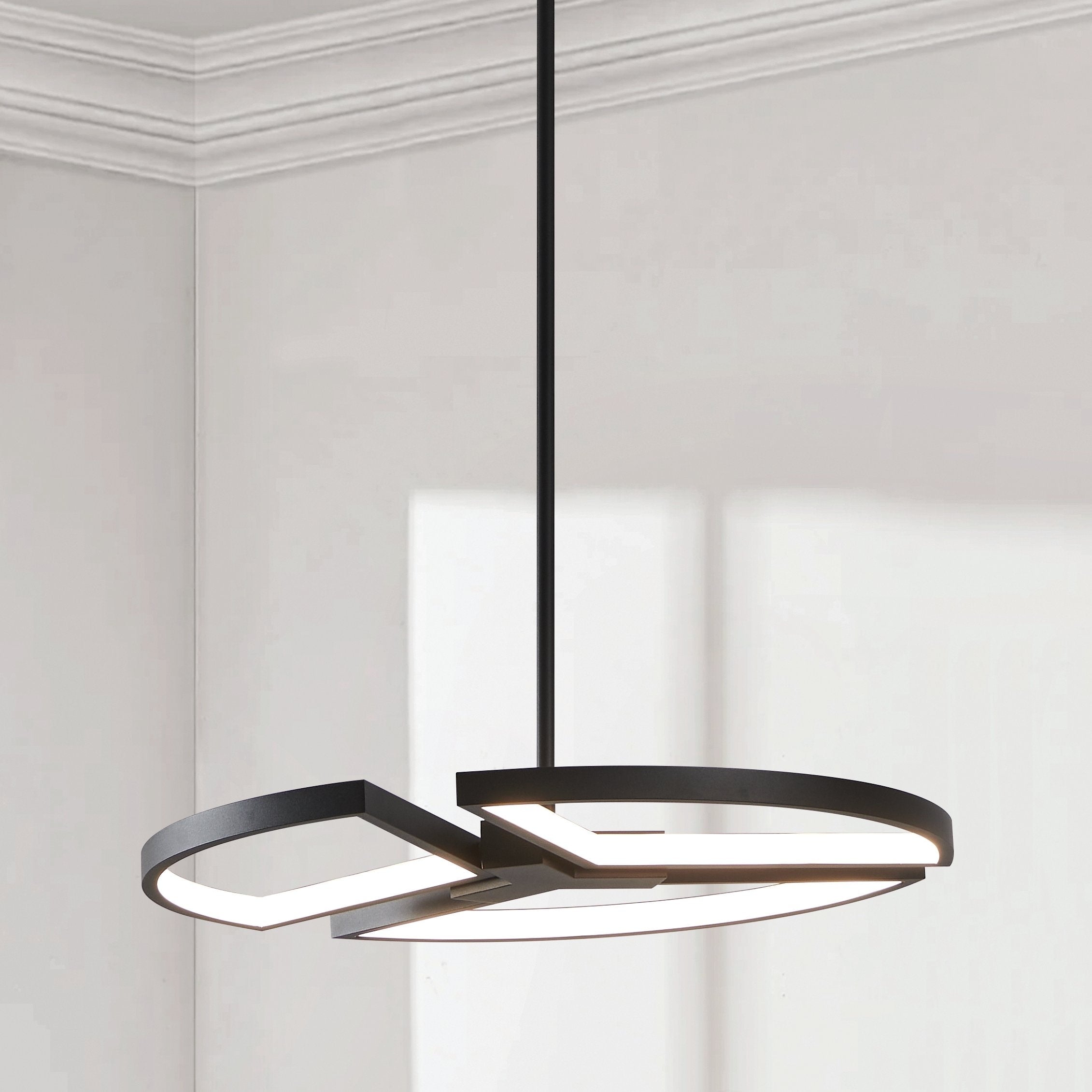 Alfie 20 Inch 3 Light Textured Black 3Cct Led Chandelier L 20 X W 20 X H 1.25 X M H 65.75