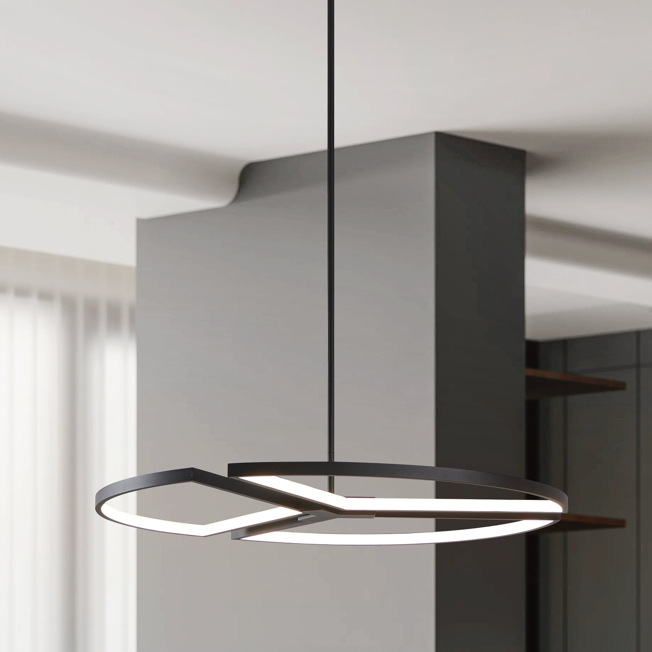 Alfie 30 Inch 3 Light Textured Black 3Cct Led Chandelier L 30.25 X W 30.25 X H 1.25 X M H 71
