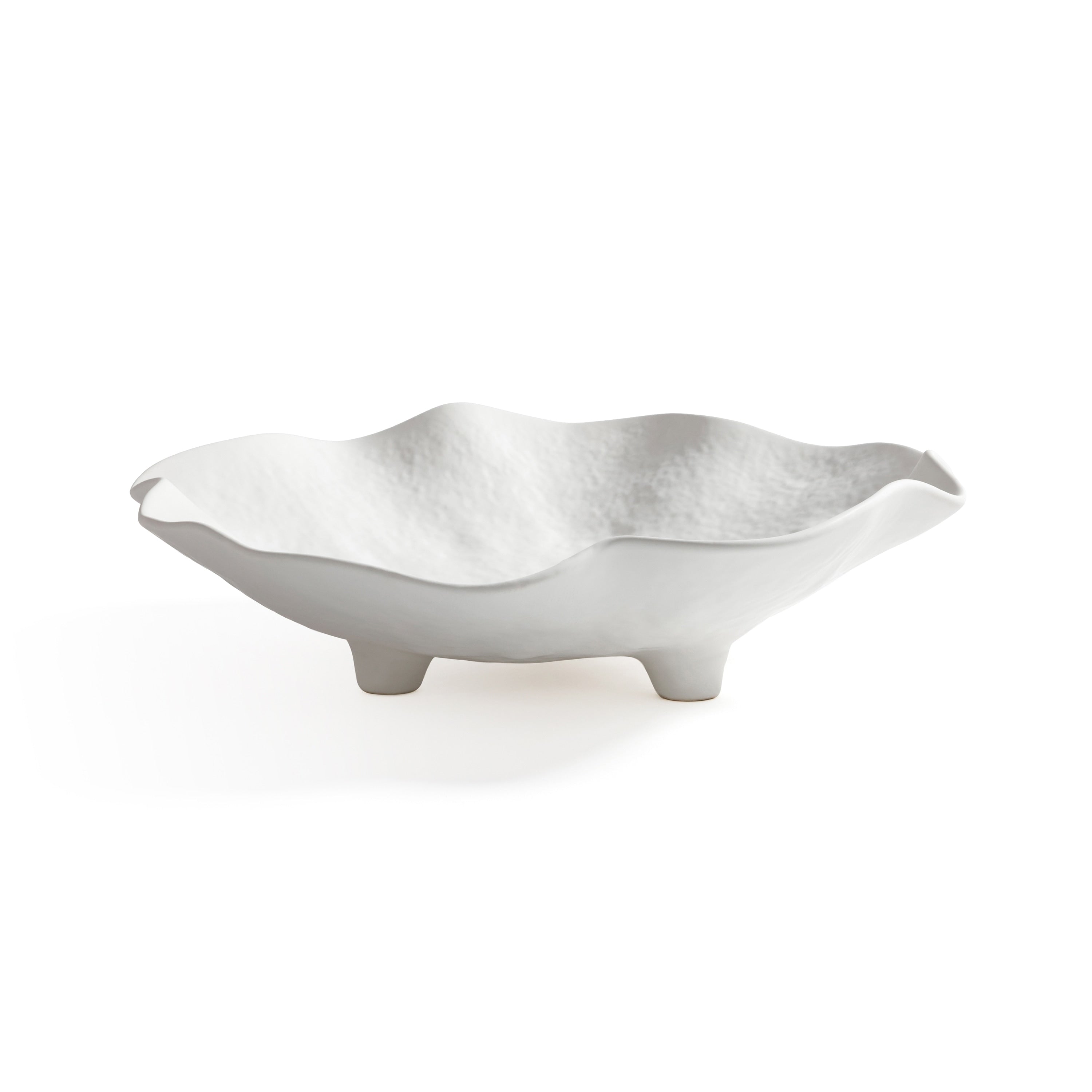 Alfresco Ceramic Round Wavy Bowl On Stand