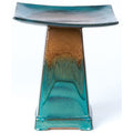 Alfresco Home Large Zen Ceramic Birdbath Aqua