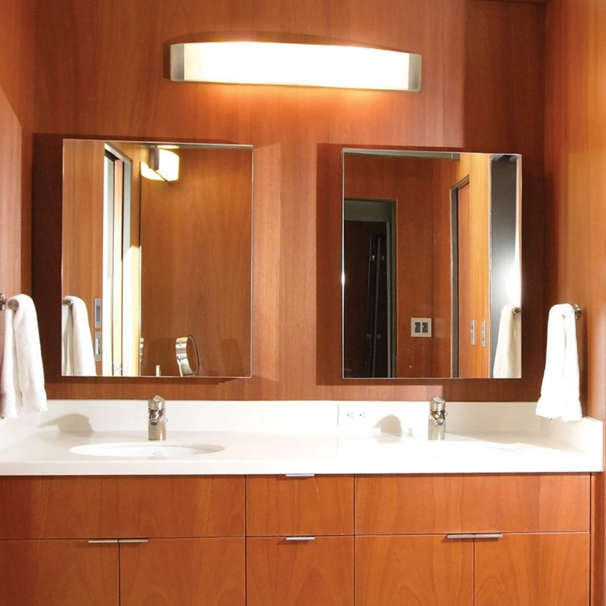 Algiers 37 Inch Satin Nickel Led Vanity Linen Acrylic Shade
