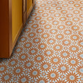 Alhambra In Orange And White Handmade 8X8 In Moroccan Tiles Pack 12