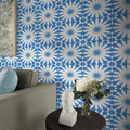 Alhambra In Blue And White Handmade 8X8In. Moroccan Tile Pack 12