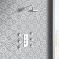 Alhambra In White And Grey Handmade 8X8 In Moroccan Tile Pack Of 12