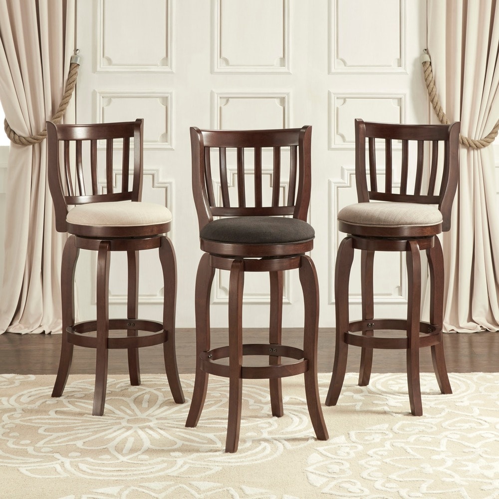 Ali Modern Linen 29 Inch High Back Bar Stool Swivel By Inspire Q Classic