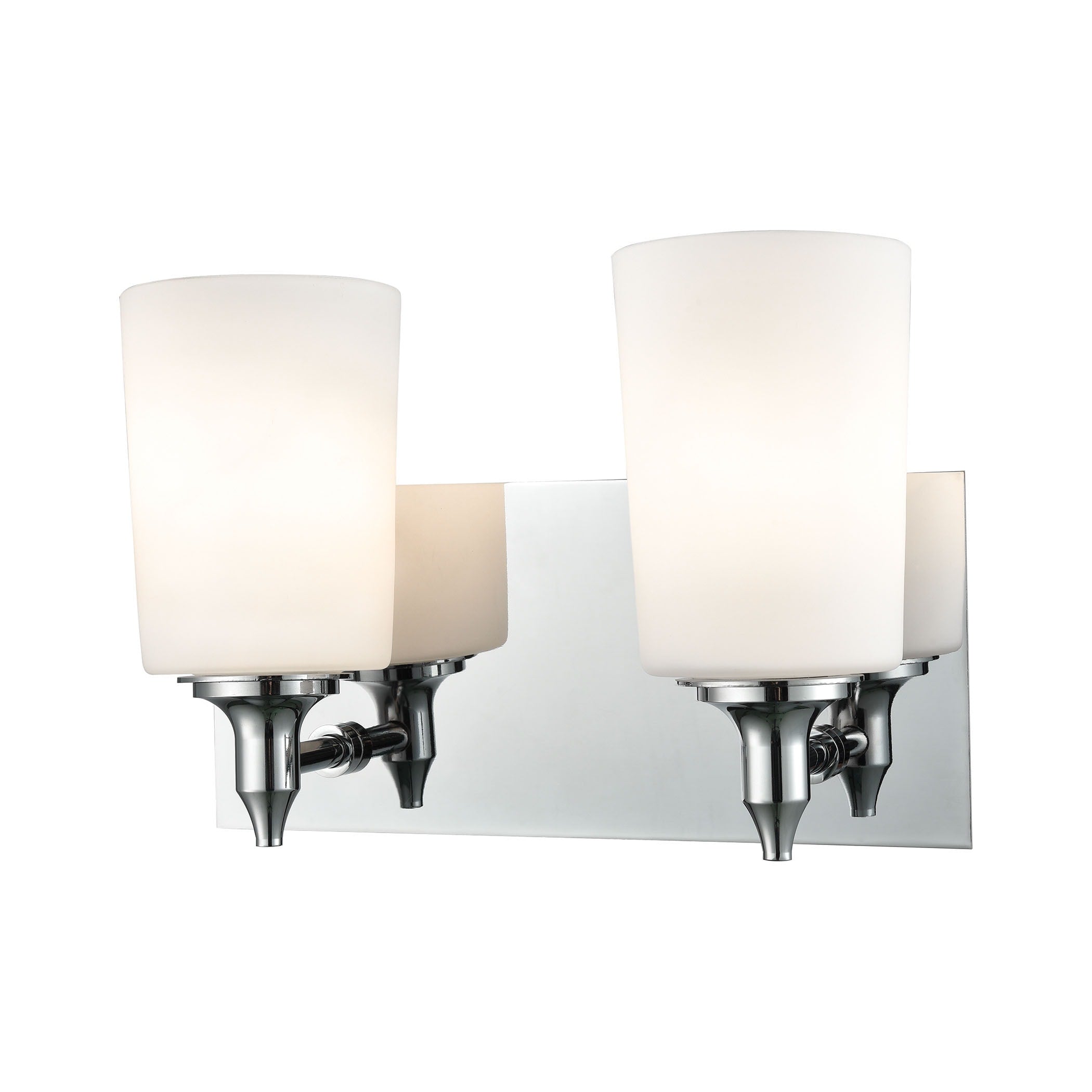 Alico Alton Road 2 Light Vanity In Chrome And Opal Glass