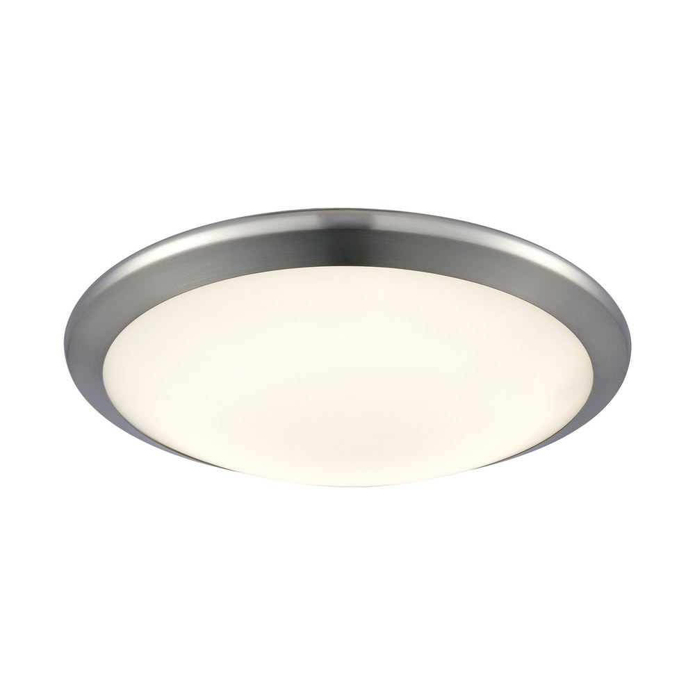 Alico Clancy Small Round Led Flush Mount In Chrome And Opal Glass