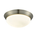 Alico Contours Large 1 Light Led Flush Mount In Satin Nickel And Opal Glass