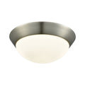 Alico Contours Medium 1 Light Led Flush Mount In Satin Nickel And Opal Glass