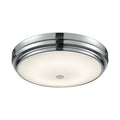 Alico Garvey Large Round Led Flush Mount In Chrome And Opal Glass