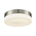 Alico Holmby Medium 1 Light Round Flush Mount In Satin Nickel With Opal Glass