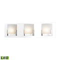 Alico Ophelia 3 Light Led Vanity In Chrome And Clear Glass