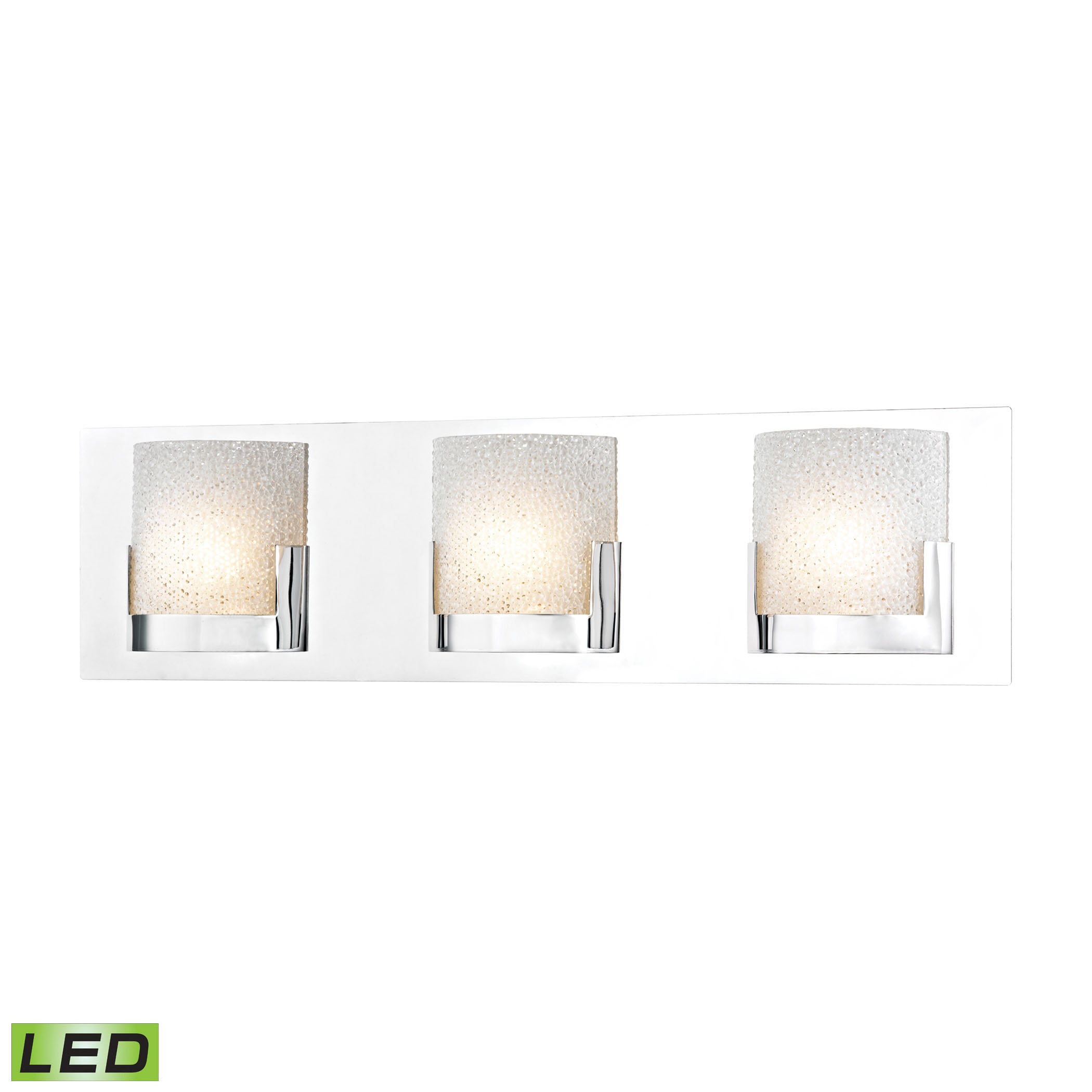 Alico Ophelia 3 Light Led Vanity In Chrome And Clear Glass