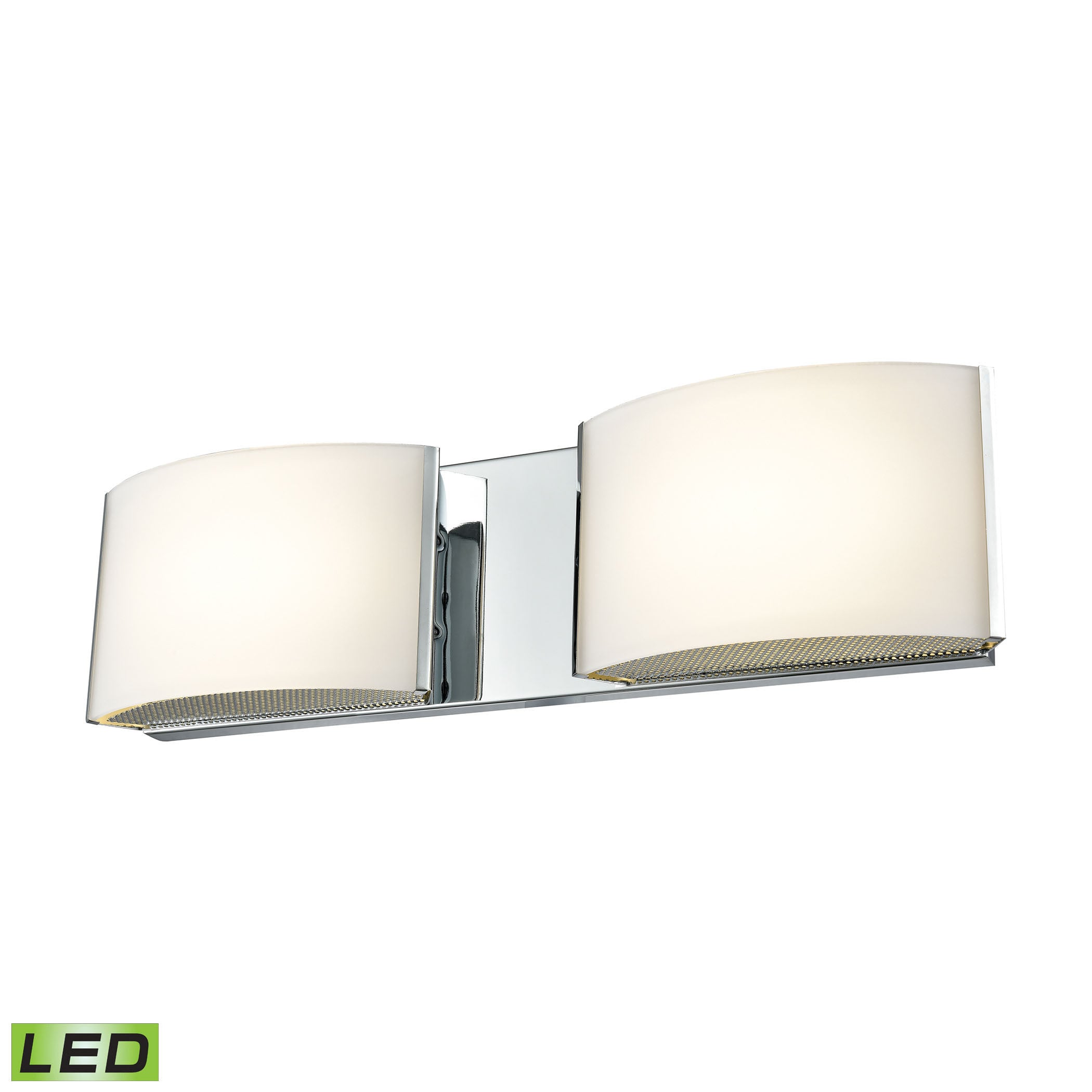 Alico Pandora Led 2 Light Led Vanity In Chrome And Opal Glass