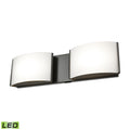 Alico Pandora Led 2 Light Led Vanity In Oiled Bronze And Opal Glass