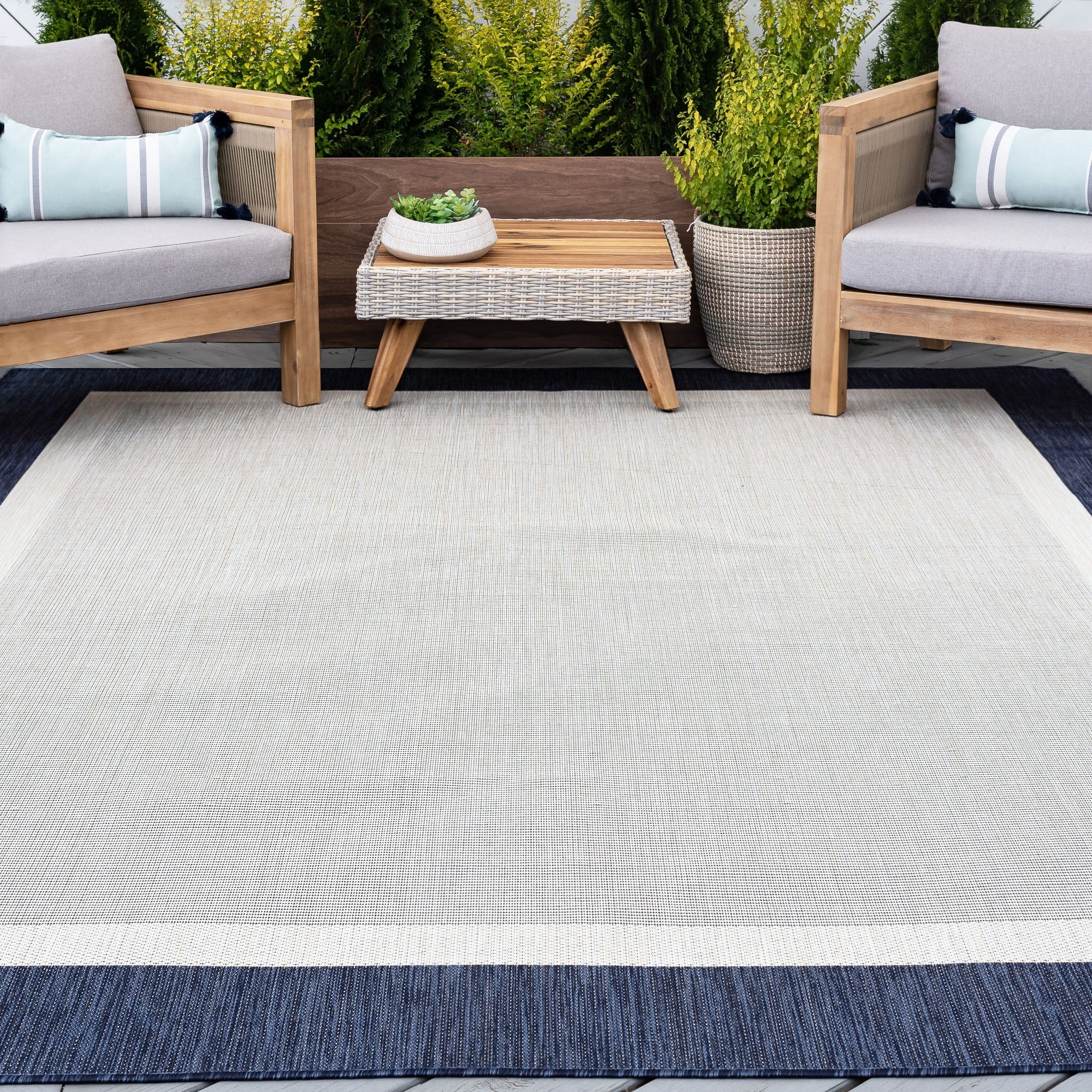Alise Rugs Exo Transitional Solid Border Area Rug